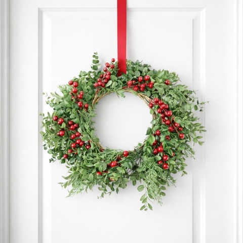 Wreath 60cm diameter, mix of burgundy fruit branches (CV37228)