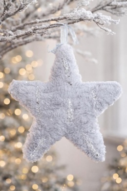 Star pendant, gray fur, 22*22*6cm (ZX0284)-30%