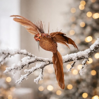 Hummingbird pendant brown with sequins (513925)