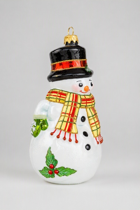 Christmas ornament: Snowman with holly (224) D