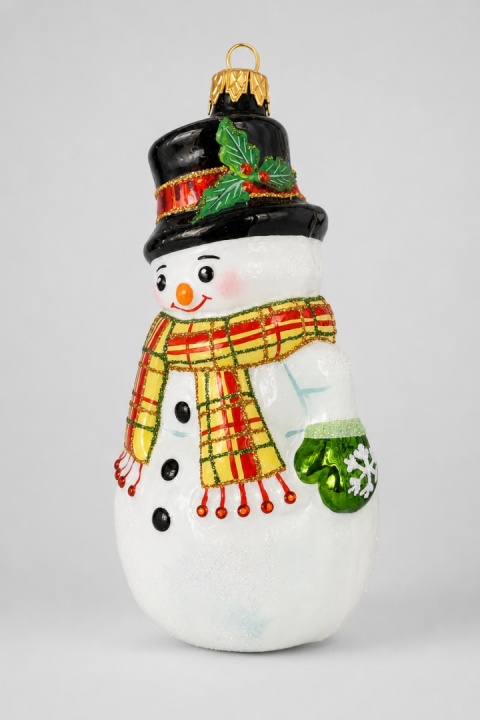 Christmas ornament: Snowman with holly (224) D