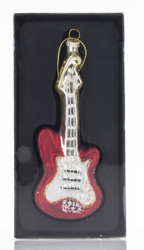 Bombka szklana: Gitara beżowo czerwona (123984)