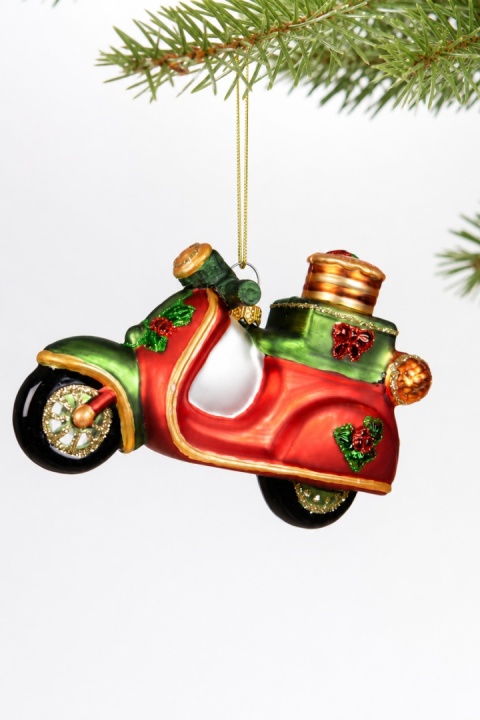 Glass ornament: Christmas scooter (124007)