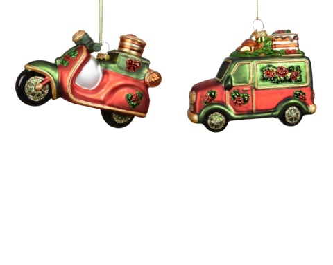 Glass ornament: Christmas scooter (124007)