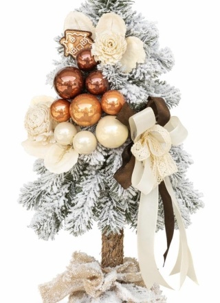 65 cm Flocked Decorative Christmas Tree on a Small Post – LATE (CHK-D-SG-65-LATE)