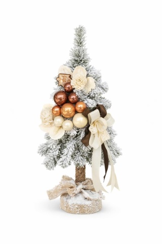 65 cm Flocked Decorative Christmas Tree on a Small Post – LATE (CHK-D-SG-65-LATE)