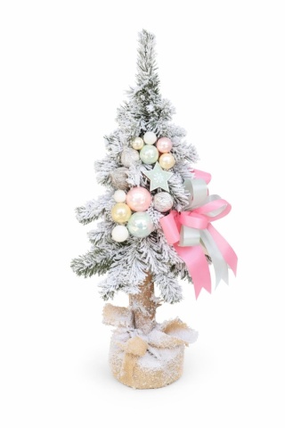 Choinka na kołeczku dekorowana śnieżona 65cm FELICITA (CHK-D-SG-65-FE)