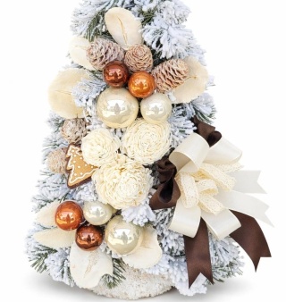 Exclusive flocked cone Christmas tree 40cm LATE (CH-SD-SG-EX-40-LATE)