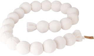 Plush ecru bauble garland 190 cm (553197)