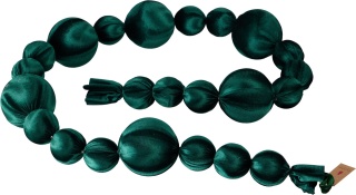 Dark green velvet bauble garland 190 cm (553195)