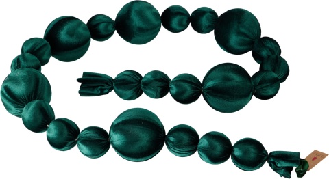 Dark green velvet bauble garland 190 cm (553195)