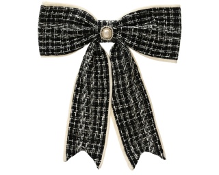 Beige faux-fur bow (512149) with decorative spray and bells