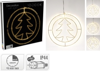 Kontur choinka w bombce 285LED ciepłe fi 52cm flash timer (AMZ130370)