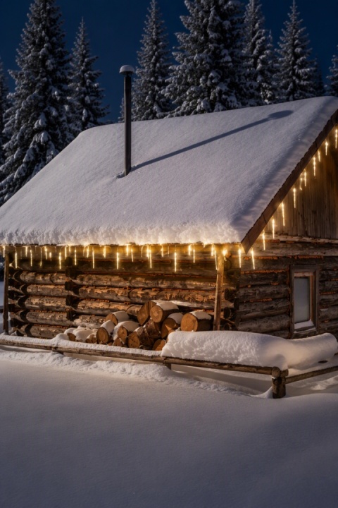 72-LED Warm White Icicle Curtain Light, 8 Functions, Timer, 6.9m (AX8103120)