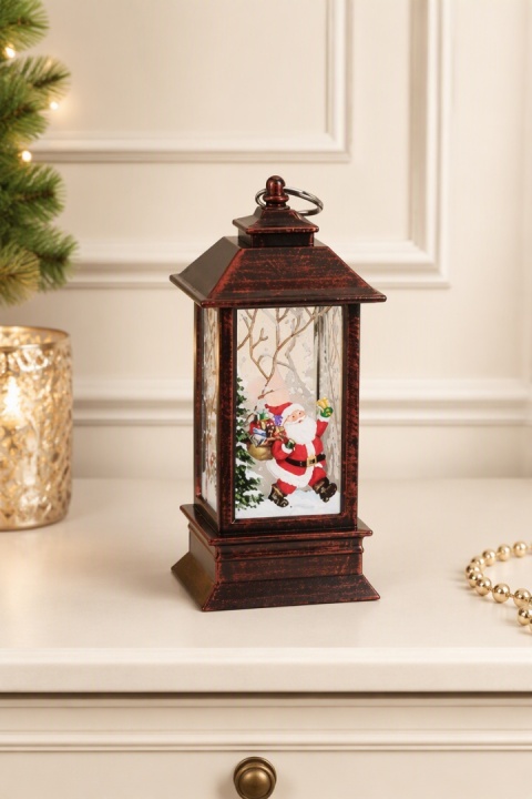 Plastic mini LED lantern "Santa Claus with a gift" (AX5304230)