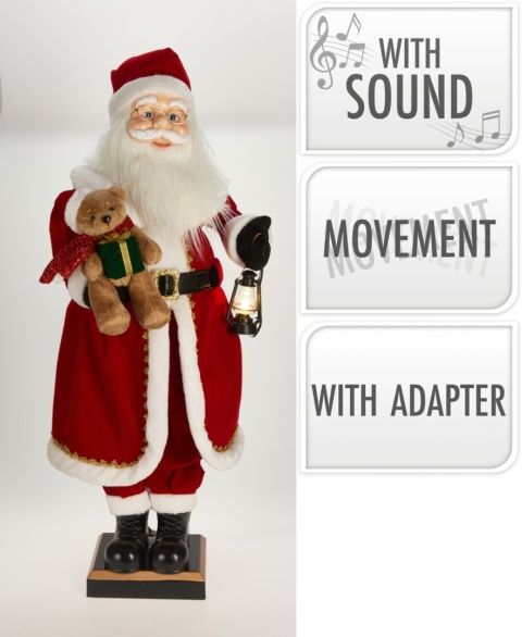 110 cm Animated Musical Santa on Base (ASK007260) with Motion Sensor