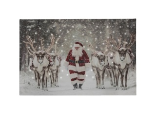 LED Picture: Santa with Reindeer (481334)