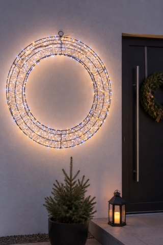 Metal wreath 38 cm, 480 LEDs, mixed warm/cool white with flash effect (AX5393500)