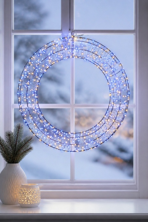 Wianek metalowy 38cm 480LED mix ciepłe zimne flash (AX5393500)