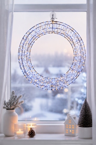 Wianek metalowy 50cm 480LED mix ciepłe zimne flash (AX5393510)
