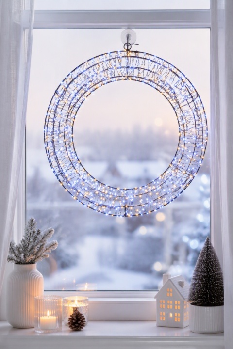 Wianek metalowy 50cm 480LED mix ciepłe zimne flash (AX5393510)