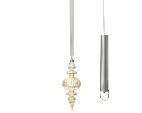 Champagne-colored glass pendant on a ribbon, 10 LEDs(480198)