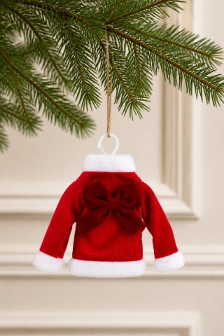 Burgundy ribbed sweater-style hanging decoration (548193) (B)