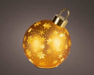 18cm gold glass bauble, 25 LEDs, rotating tabletop model (481534)