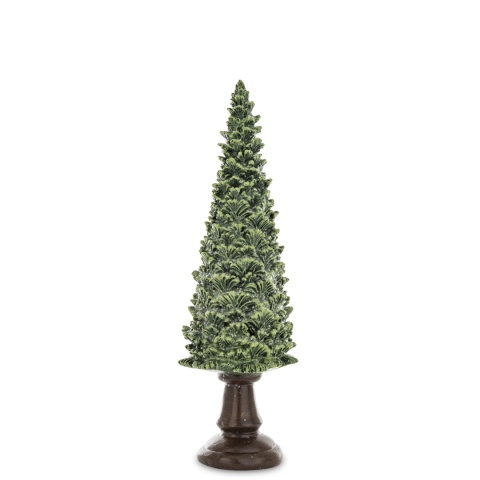 Green ceramic Christmas tree with glitter on a base (172550)