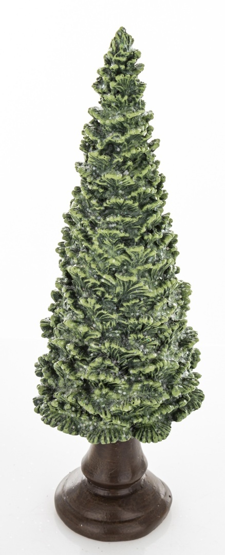 Green ceramic Christmas tree with glitter on a base (172550)