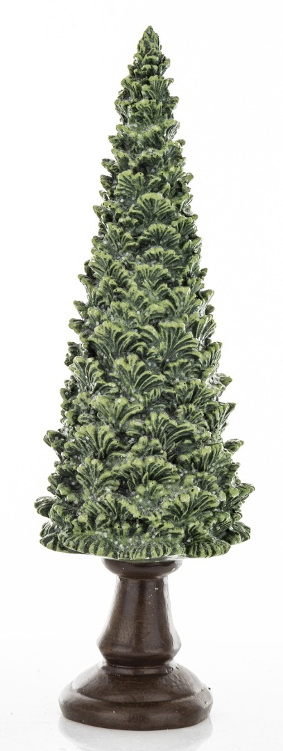 Green ceramic Christmas tree with glitter on a base (172550)
