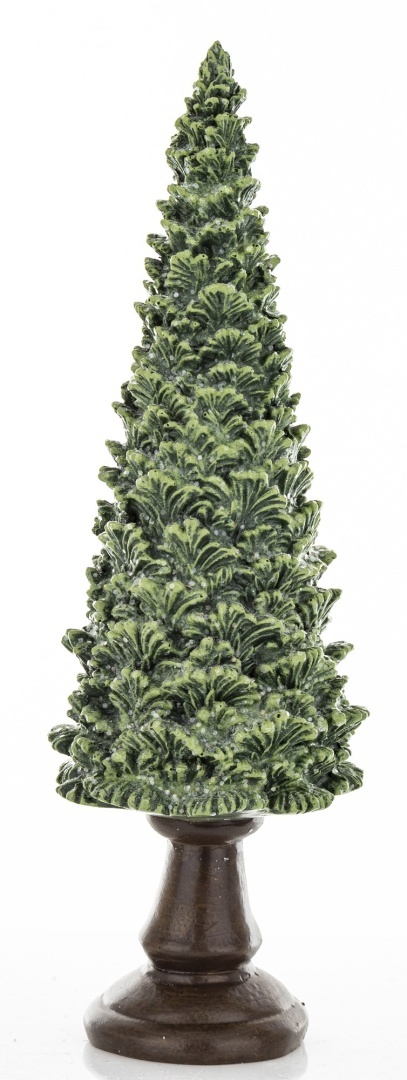 Green ceramic Christmas tree with glitter on a base (172550)