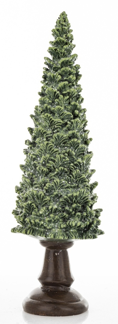 Green ceramic Christmas tree with glitter on a base (172550)
