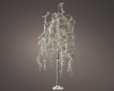 180 cm snow-dusted larch tree, 600 warm-white LEDs, timer (491596)