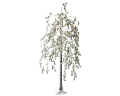 180 cm snow-dusted larch tree, 600 warm-white LEDs, timer (491596)