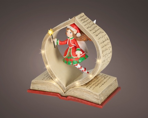 Elf dziewczynka w książce LED poliresin bat.2xAAA (480879)