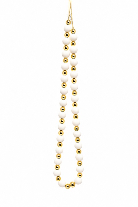Girlanda welurowa biało-złota 180cm (3049)