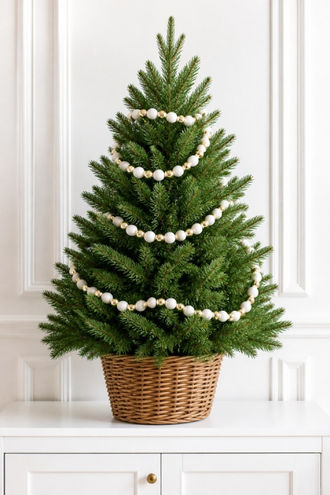 Girlanda welurowa biało-złota 180cm (3049)