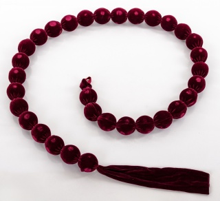 Girlanda z bombek 6cm burgund welur (186222)