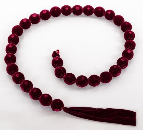 Girlanda z bombek 6cm burgund welur (186222)