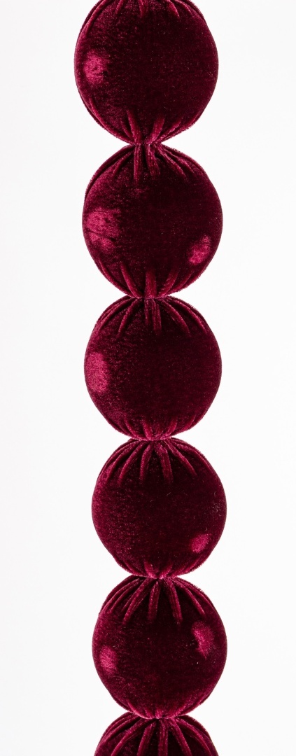 Girlanda z bombek 6cm burgund welur (186222)