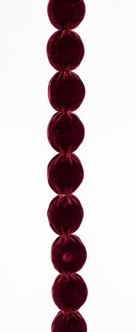 Girlanda z bombek 6cm burgund welur (186222)
