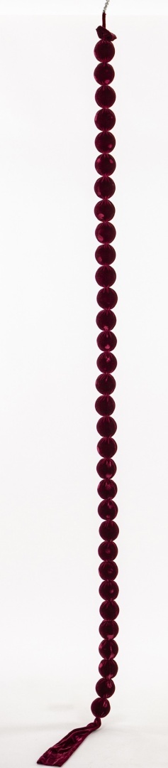 Girlanda z bombek 6cm burgund welur (186222)