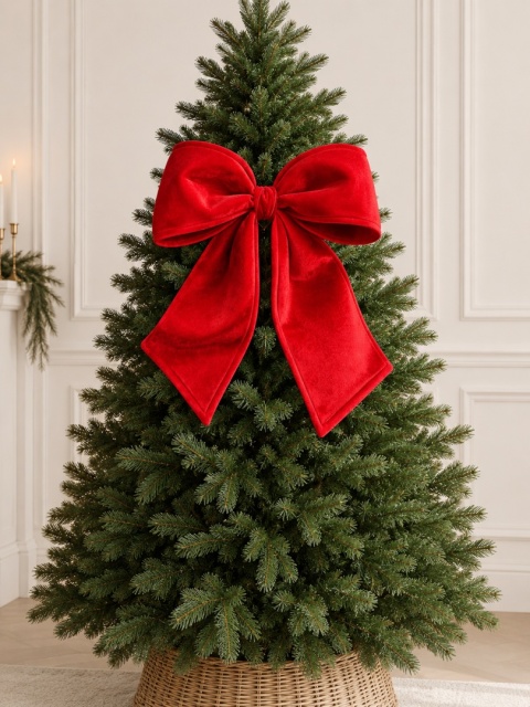 Large, thick red velvet bow (SX1197)