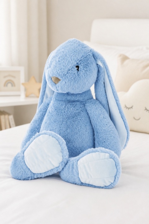 Królik pluszowy 40cm niebieski długie uszy mały (543271)