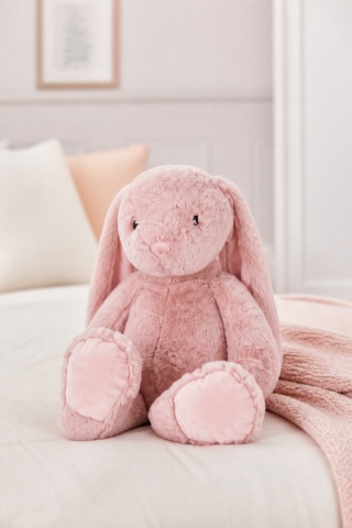Królik pluszowy 40cm różowy długie uszy mały (543271)