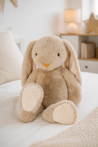 Królik pluszowy 70cm beżowy długie uszy (550482)
