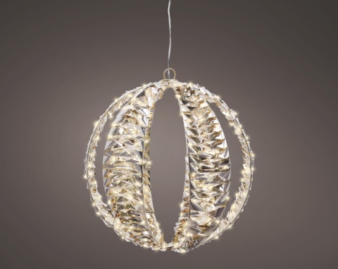 Kula metalizowana złota 30cm 300LED flash timer (490403)