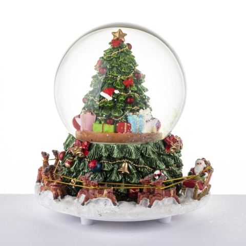 11 cm water globe, moving Christmas tree and base, music box (131594)