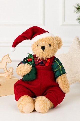 Mr. Bear plush toy (40 cm) in burgundy shorts (927)